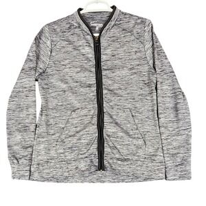 butter-soft Stretch Gray Zip Front Jacket‎ Lightweight Athletic Style